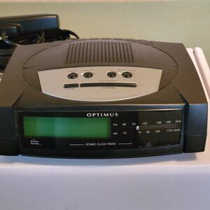 Optimus Atomic Clock Radio Model #ACR 326-AM/FM-Corded/Battery Backup w/Manual
